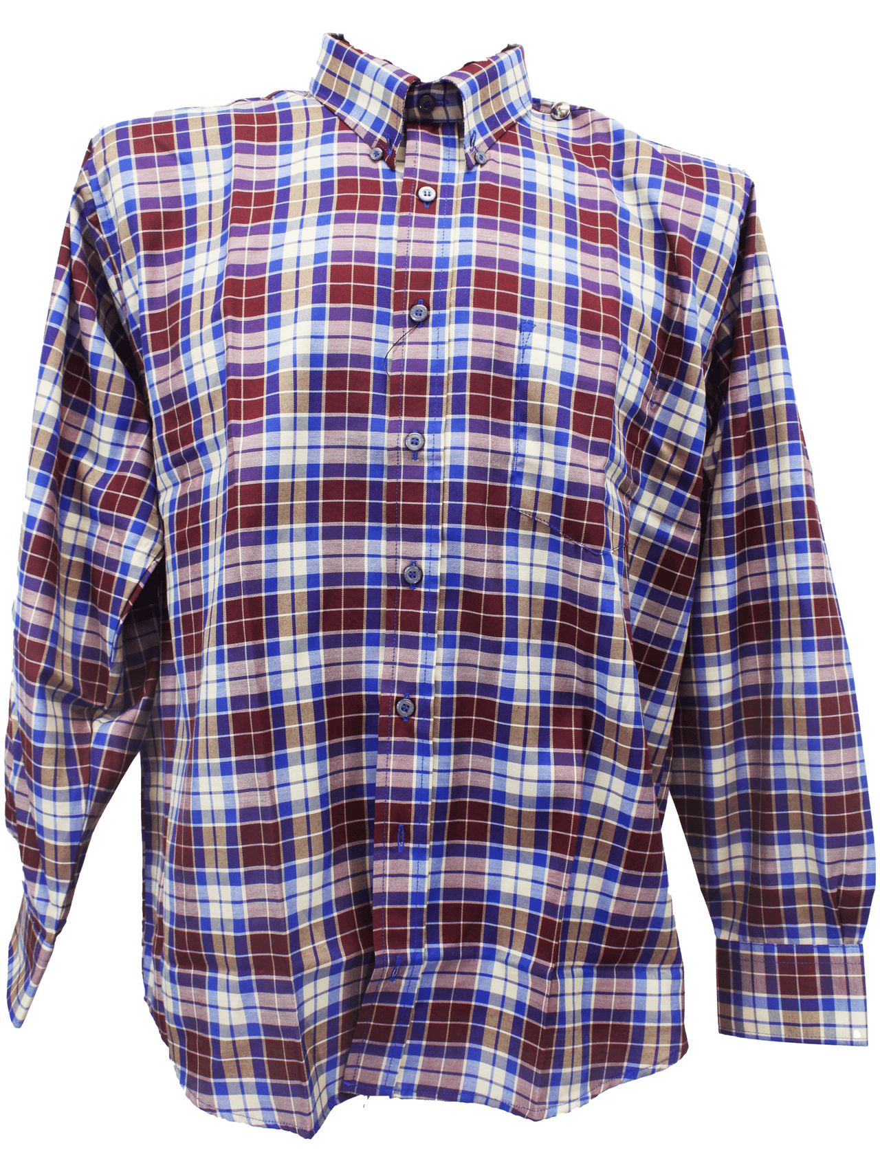 AERO LS Check Burgundy Shirt