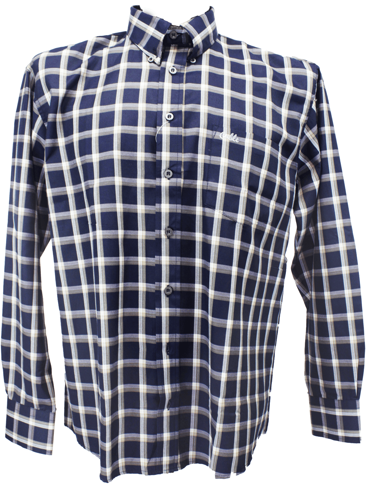 CABLE Navy Checkered L/S Shirt