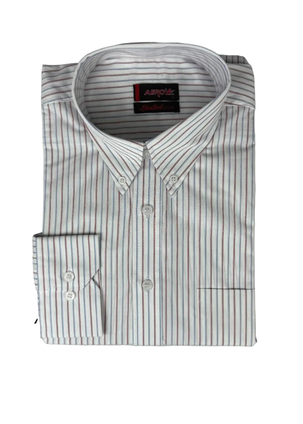 Aero Long Sleeve Grey Striped Shirt
