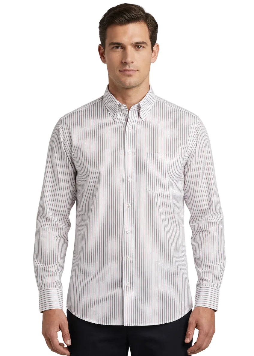 Aero Long Sleeve Grey Striped Shirt