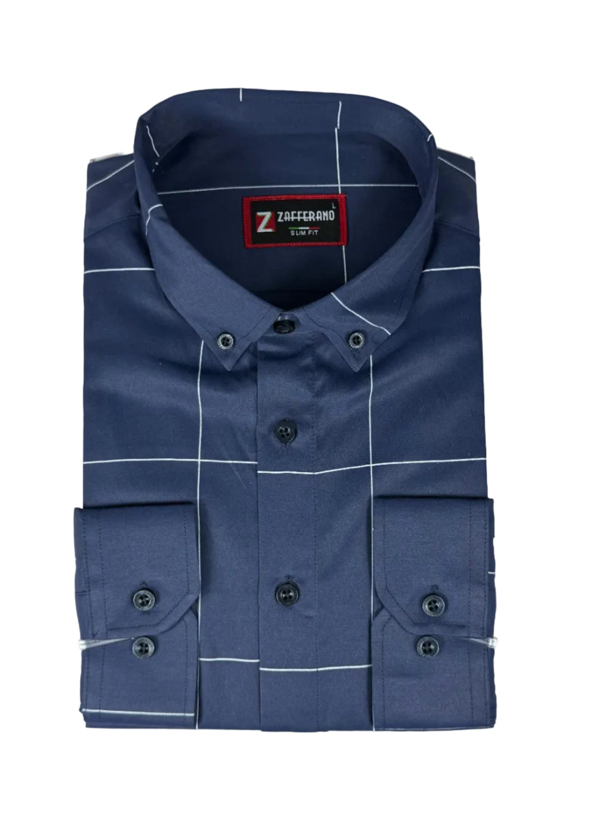 Zafferano Long Sleeve Slim Fit Shirt – Navy