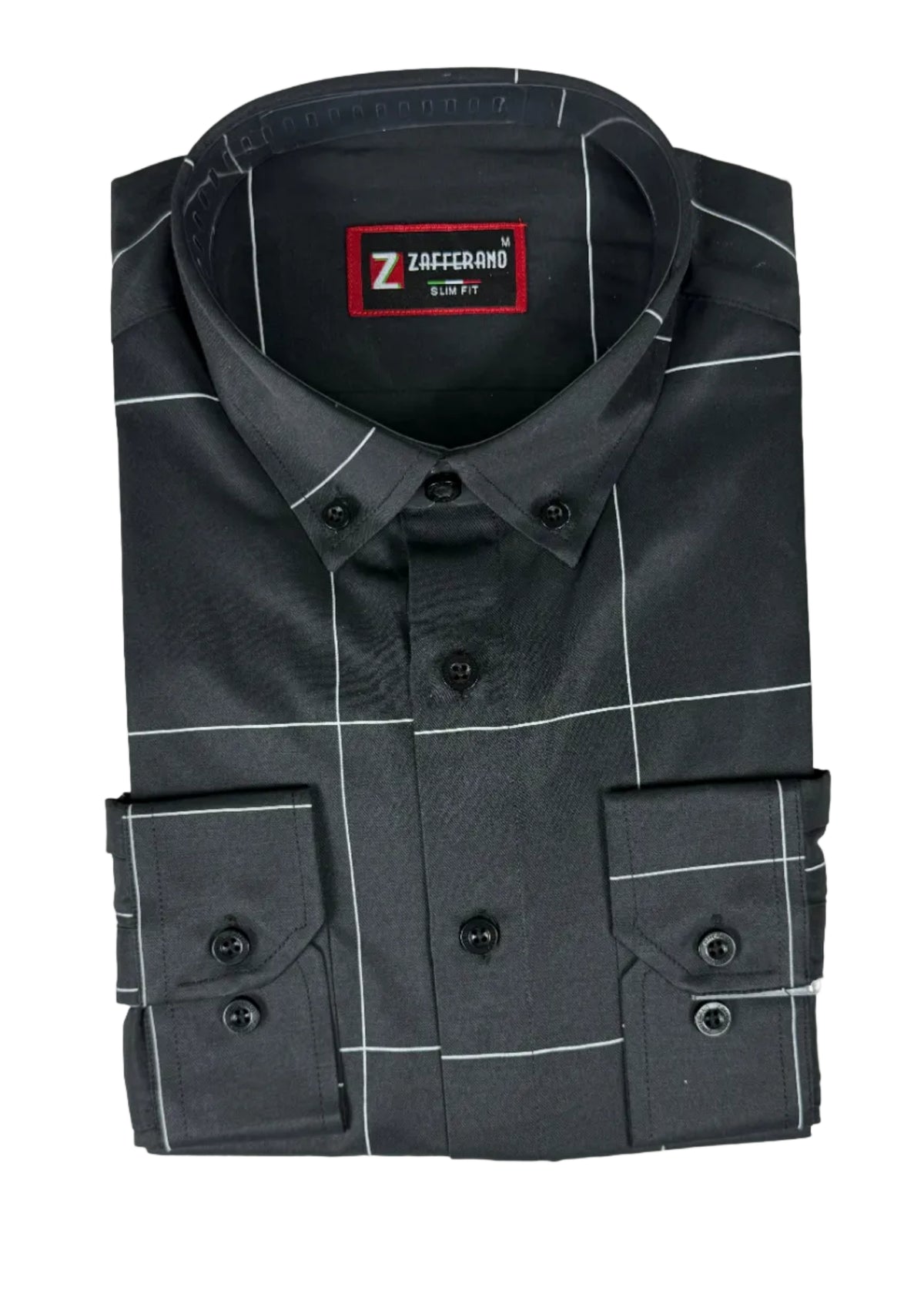 Zafferano Long Sleeve Slim Fit Shirt – Black