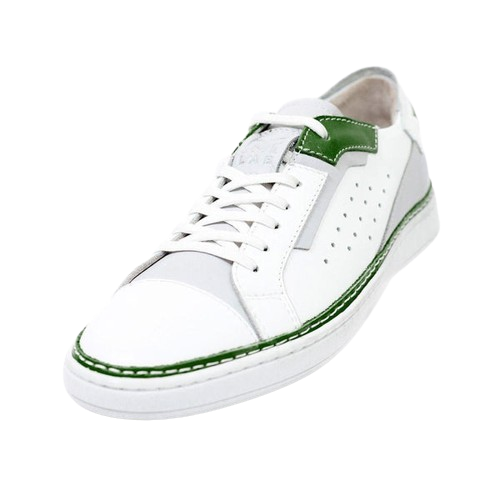 MMS LEATHER GREEN WHITE Italian Racer SNEAKER