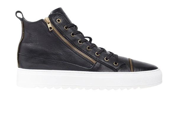 MMS Leather Black Boot 1/4 Zip Italian Sneaker