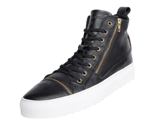 MMS Leather Black Boot 1/4 Zip Italian Sneaker