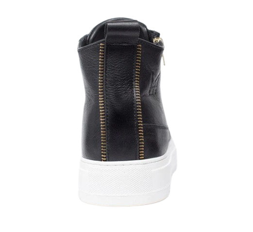 MMS Leather Black Boot 1/4 Zip Italian Sneaker