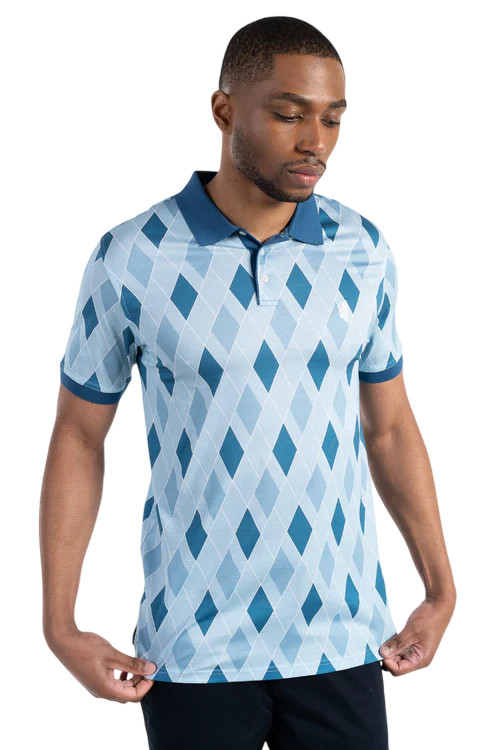 Pringle Teal Argyle Double Mercerized Golfer