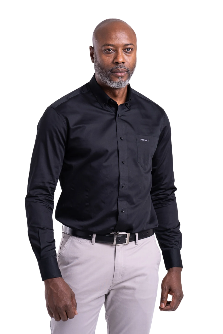 Pringle LS Black Regular Classic Fit Shirt
