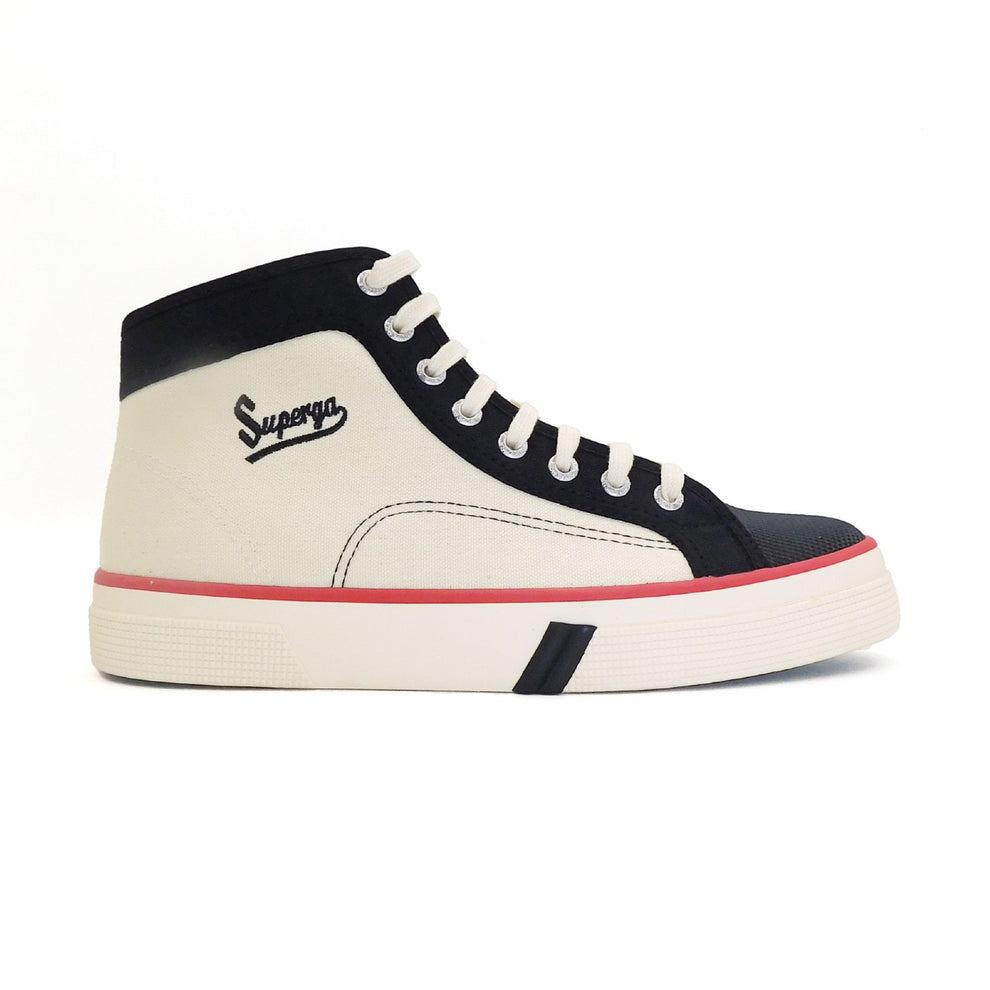 Superga Ecru Black Mid Boot
