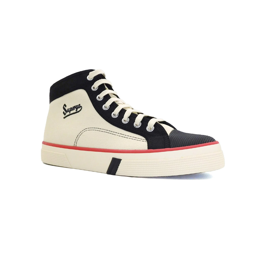 Superga Ecru Black Mid Boot