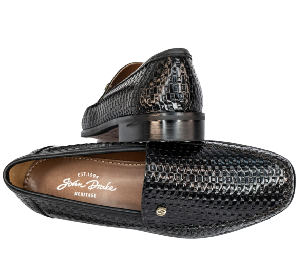 John Drake Leather Black Mocassin