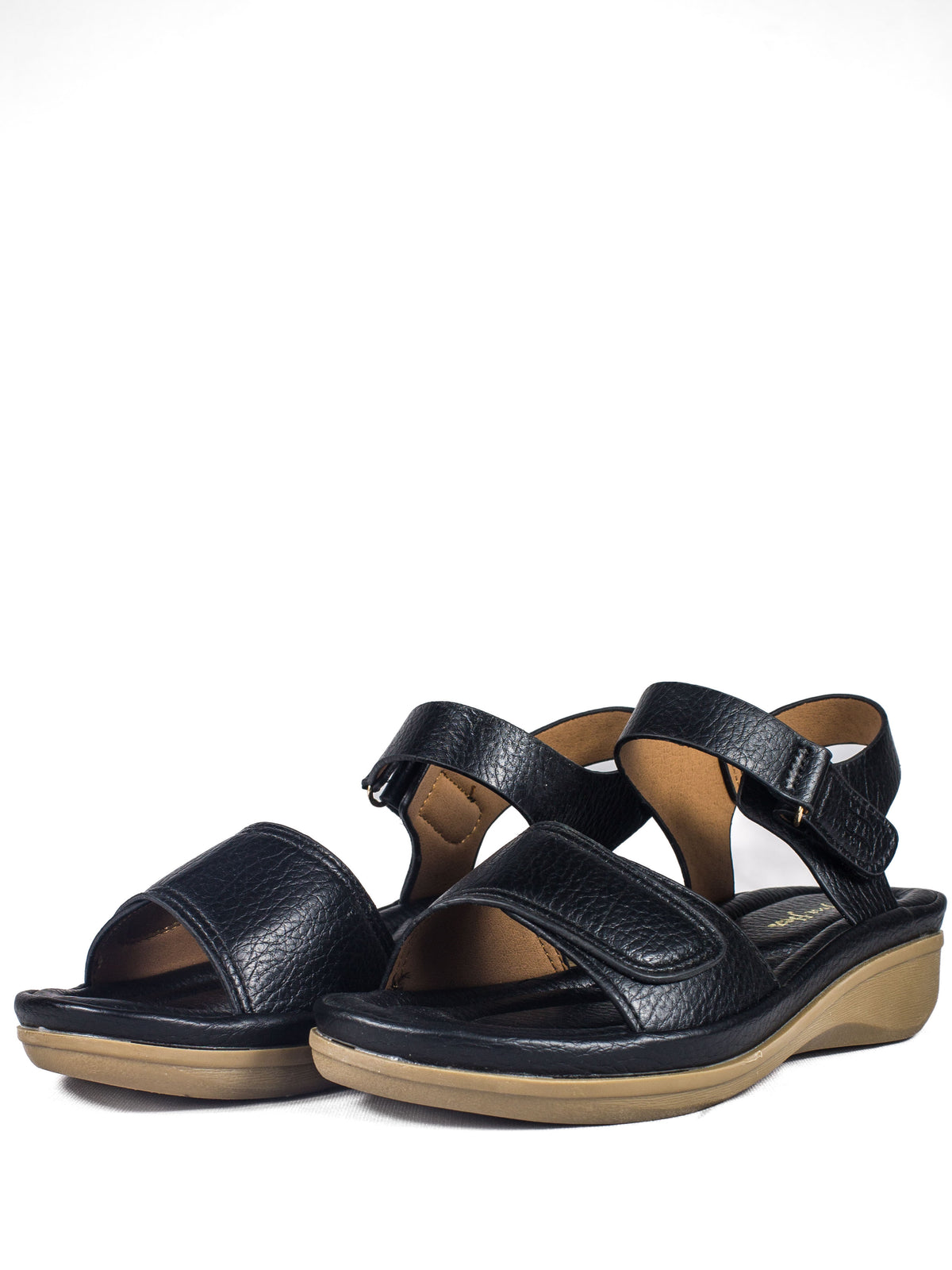 Ladies Foot Flex Platform Sandals Black