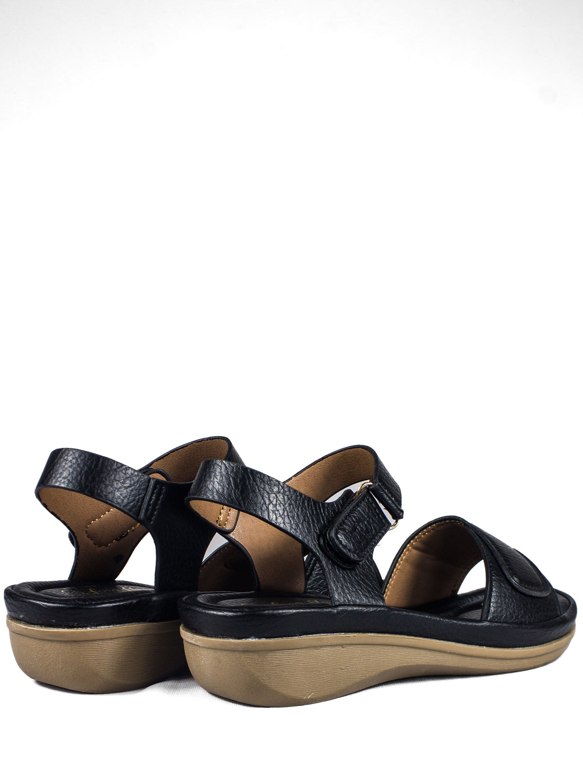 Ladies Foot Flex Platform Sandals Black