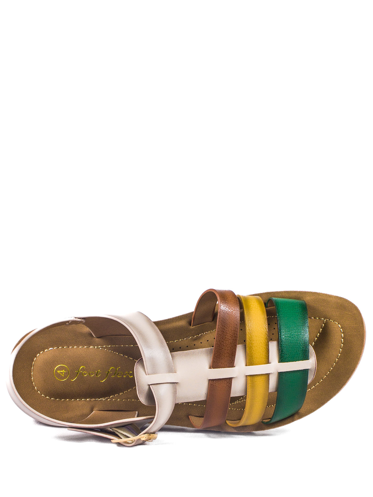 Ladies Foot Flex Platform Sandals BEIGE MULTI