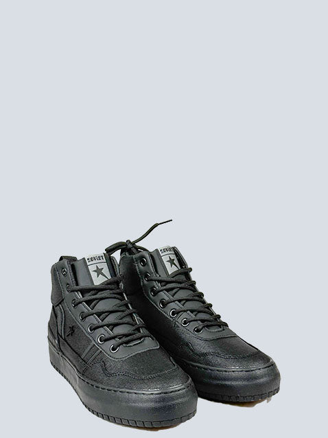 Soviet Augustine Coated Black Mono Sneaker