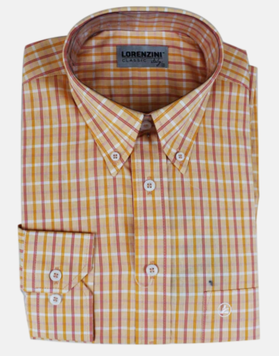 LORENZINI Orange Checkered L/S Shirt