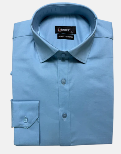 Lorenzini LS Sky Blue Slim Fit Stretch Shirt