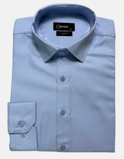 Lorenzini LS Sky Blue Fine Check Slim Fit Shirt