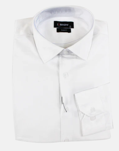 LORENZINI White Slim Fit L/S Shirt