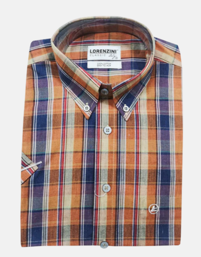 Lorenzini SS Rust Check Shirt