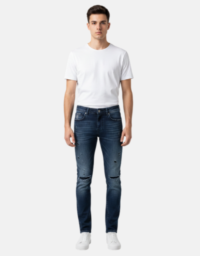 PURE PREMIUM Ceprano Blue Black Skinny Jeans