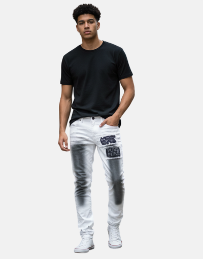 Pure Premium Rosso White Skinny Jeans