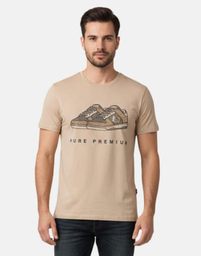Pure Premium Sneaker Scarpa Camel T-Shirt