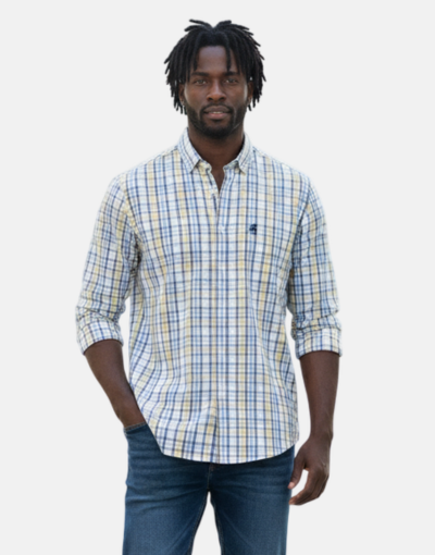 Pringle LS Check Yellow Classic Reg Fit Shirt