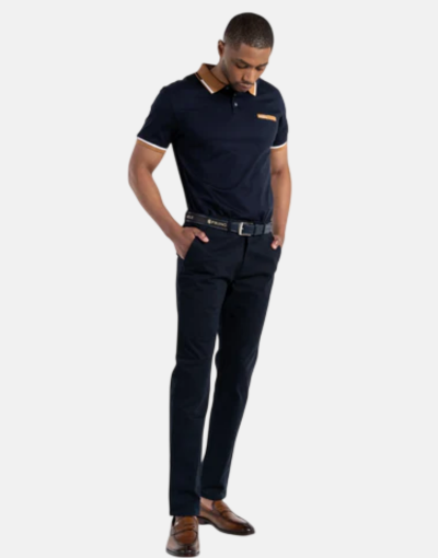 Pringle Navy Tailored Fit Chinos