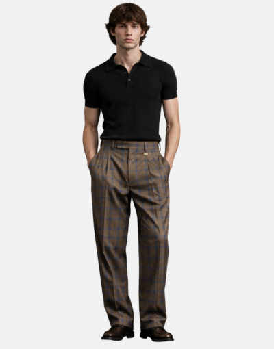 Navada 2 Pleat Exec Camel Trouser
