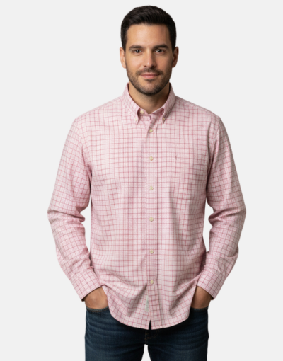 Aero LS Pink Check Shirt