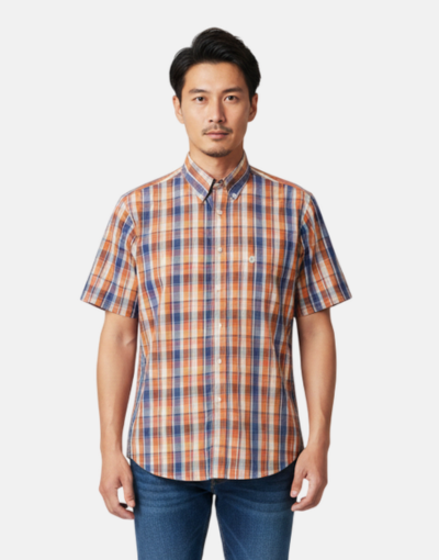Lorenzini SS Rust Check Shirt