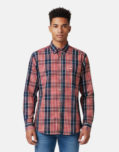 OAKMAN Red Check Regular  L/S Shirt