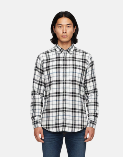 LORENZINI Cream Checkered L/S Shirt