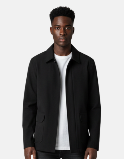Carducci Black Casual Twin Pocket Jacket