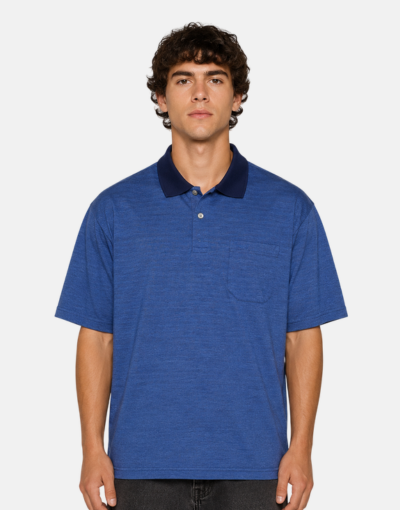 Benny J Navy/Blue Stripe SS Golfer