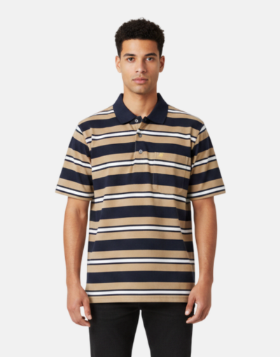 NEW GENTS Navy/Stone SS Golfer