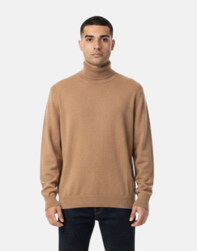 New Gents Polo Neck Camel