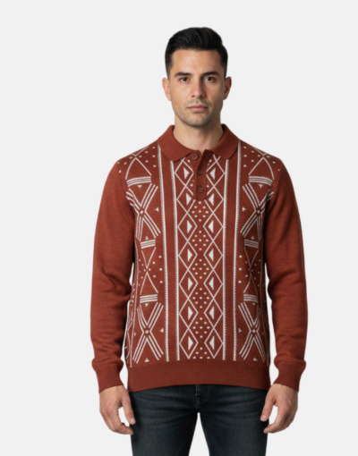 Rob Roy Traditional Rust Golfer Knitwear