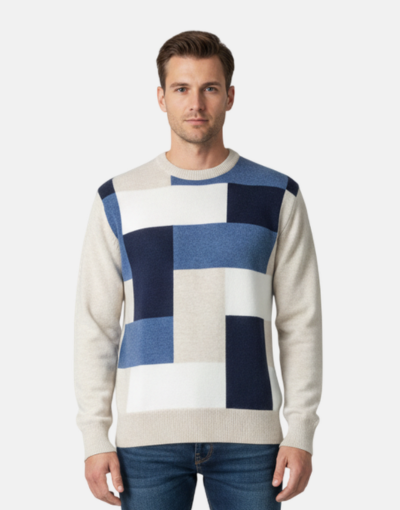 Grant of Scotland Color Block Oat Lambs Wool Jersey