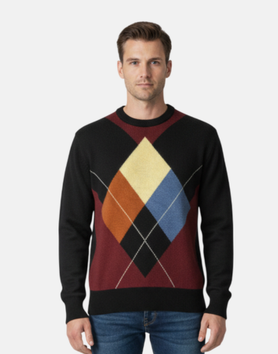 Grant of Scotland Multi Color Argyle Lambs Wool Jersey