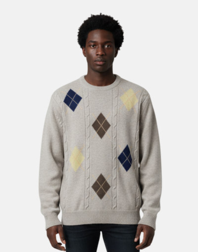 Grant Of Scotland LambsWool Diamond Argyle Knitwear Jersey