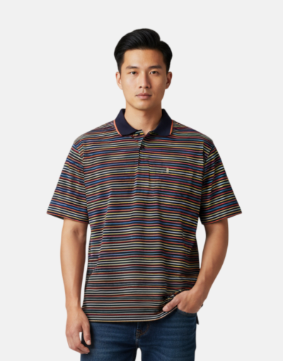 Zuccino Italy SS Double Mecerized Stripe Golfer