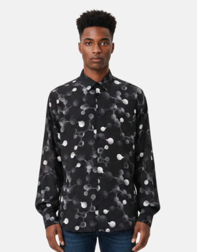 Zuccino Italy Polka Dot Black LS Shirt