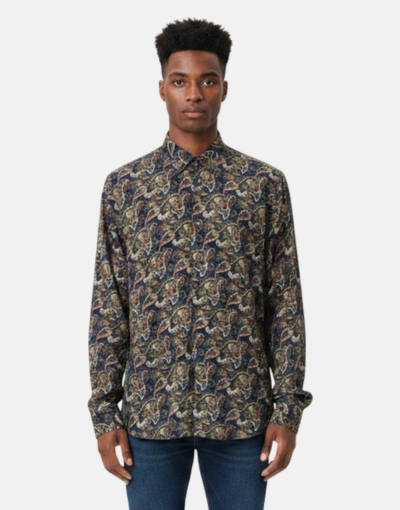 Zuccino Italy Navy Paisley President LS  Shirt