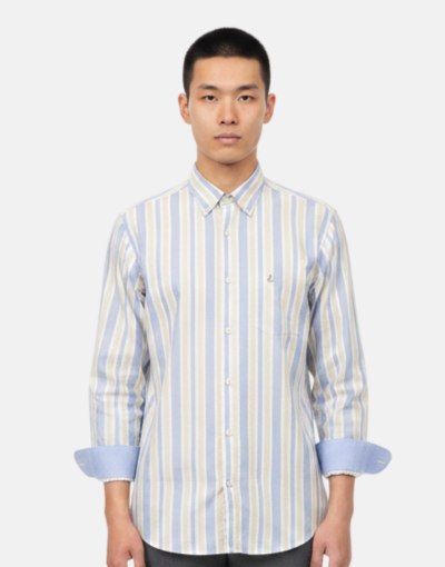 Zuccino Italy Stripe LS L.Blue  Shirt