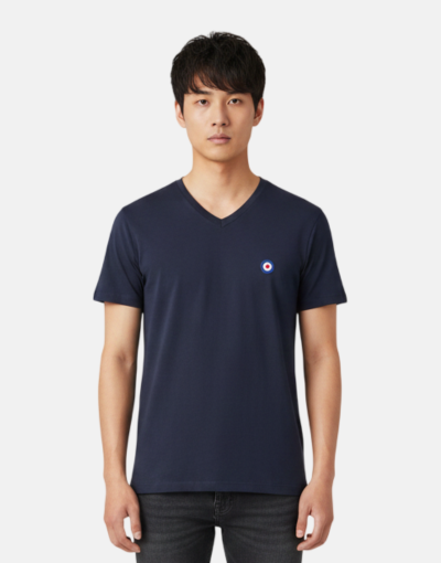 Stephan V Neck Navy Tee