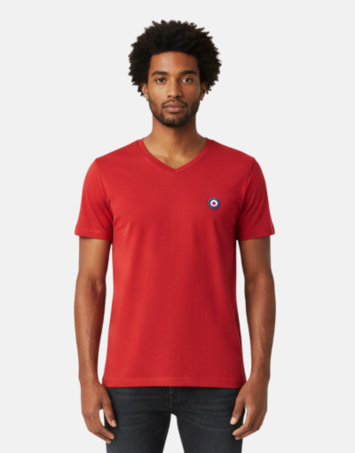 Stephan V Neck Red Tee