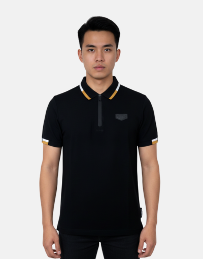 ENRICO COVERI Black Metal Logo Golfer