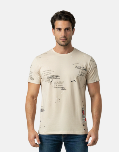 Vialli Irock Cream Grafitti T-Shirt